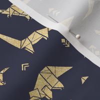 Gold origami dinos