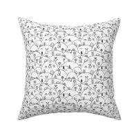 hare and tortiose pattern. black and white cute animals design.