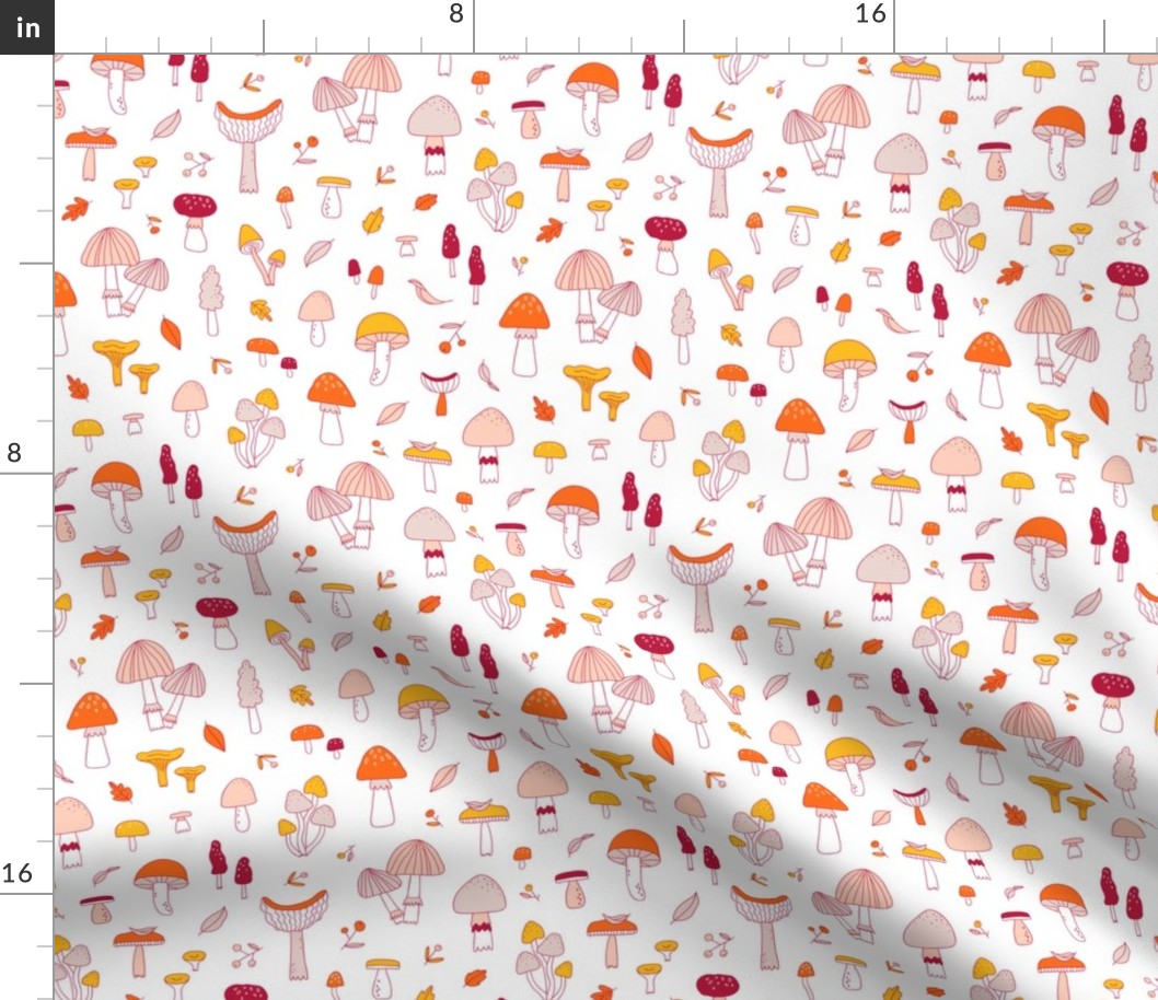 Doodle mushrooms pattern