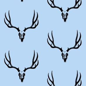 Deer Skulls on Blue // Large