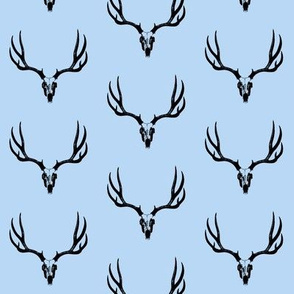 Deer Skulls on Blue // Small