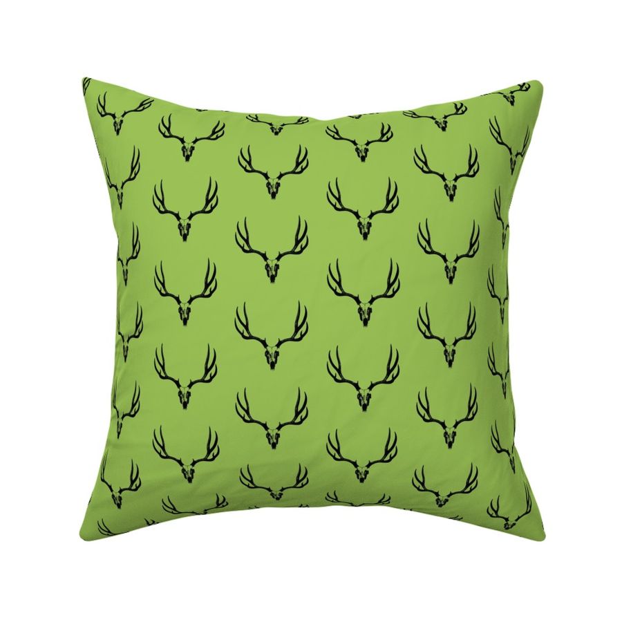 Deer Skulls on Green // Small