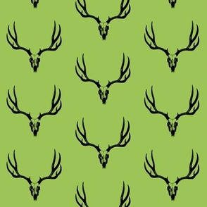 Deer Skulls on Green // Small
