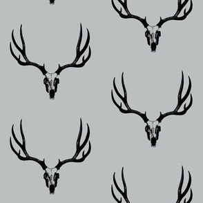 Deer Skulls on Grey // Large