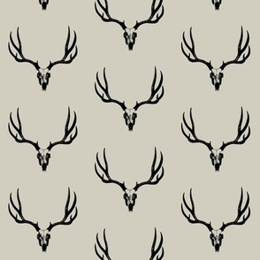 Deer Skulls on Taupe // Small