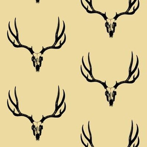 Deer Skulls on Tan // Large