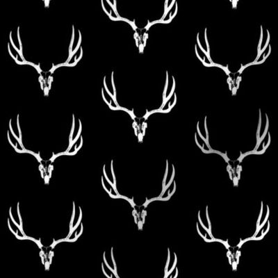 Deer Skulls on Black // Small