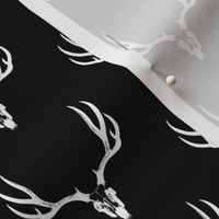 Deer Skulls on Black // Small