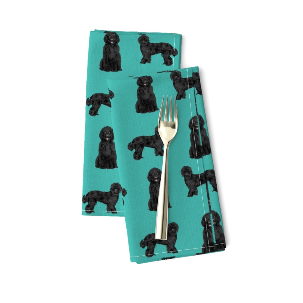 labradoodle fabric - cute black labradoodles design