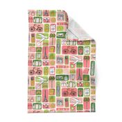 travel // eiffel tower pyramids vacation destinations fabric pink and light green