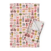 travel // eiffel tower pyramids vacation destinations fabric pinks