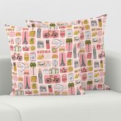 travel // eiffel tower pyramids vacation destinations fabric pinks