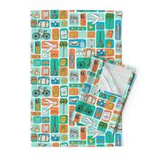 travel // eiffel tower pyramids vacation destinations fabric bright