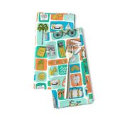 travel // eiffel tower pyramids vacation destinations fabric bright