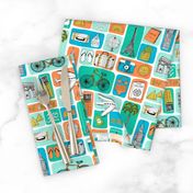 travel // eiffel tower pyramids vacation destinations fabric bright