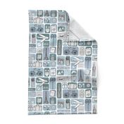 travel // eiffel tower pyramids vacation destinations fabric blue grey