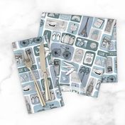 travel // eiffel tower pyramids vacation destinations fabric blue grey