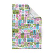 travel // eiffel tower pyramids vacation destinations fabric green pink