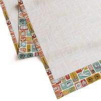 travel // eiffel tower pyramids vacation destinations fabric blue red