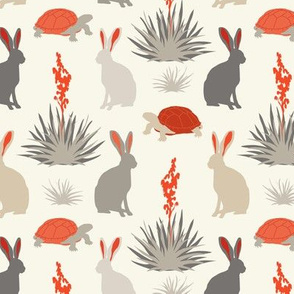 Tortoise & Hare - Small -  Red, Ivory