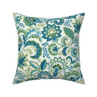 Paisley Floral Blue Green