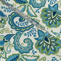 Paisley Floral Blue Green