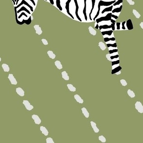 Custom Zebras on Olive Diamond Dash
