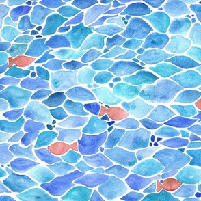 watercolor fish - medium