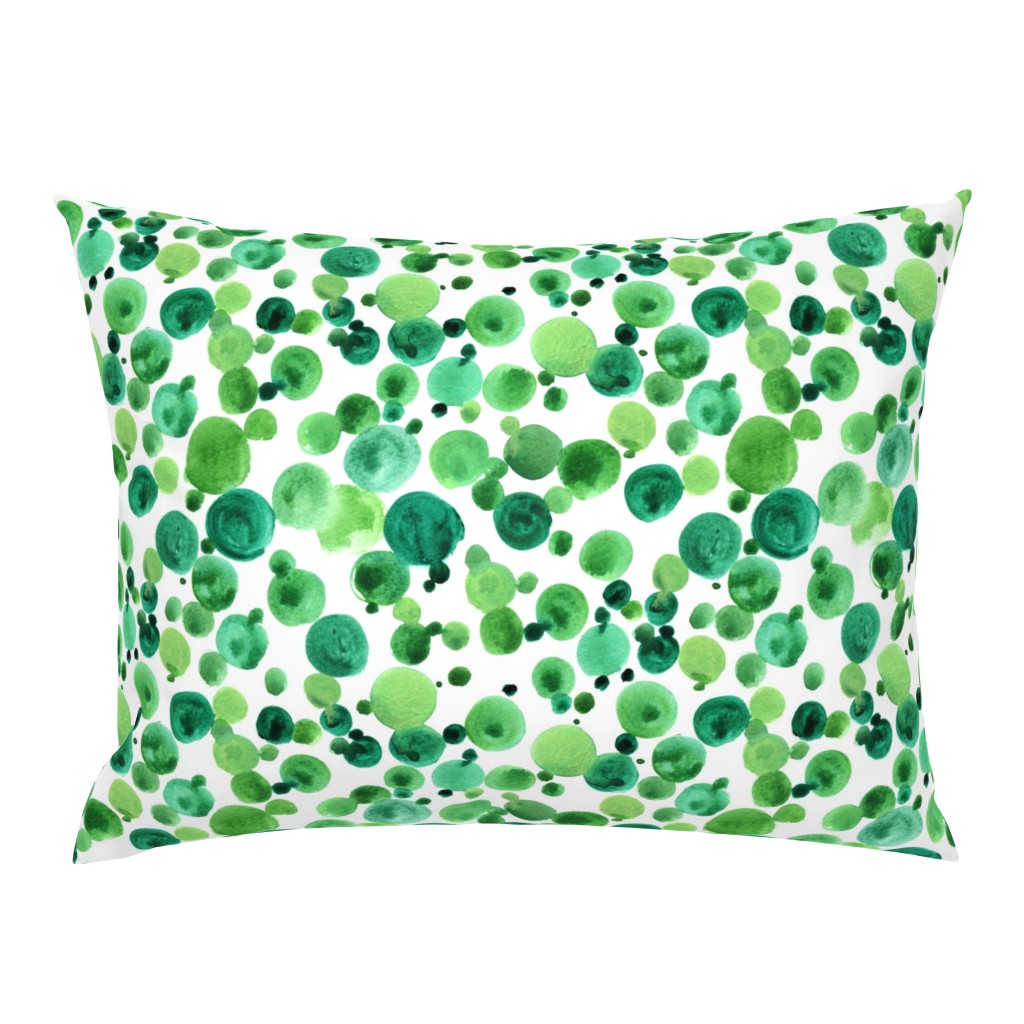 Watercolor dots and circles - green