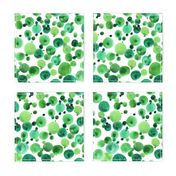 Watercolor dots and circles - green