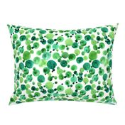 Watercolor dots and circles - green