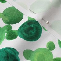 Watercolor dots and circles - green