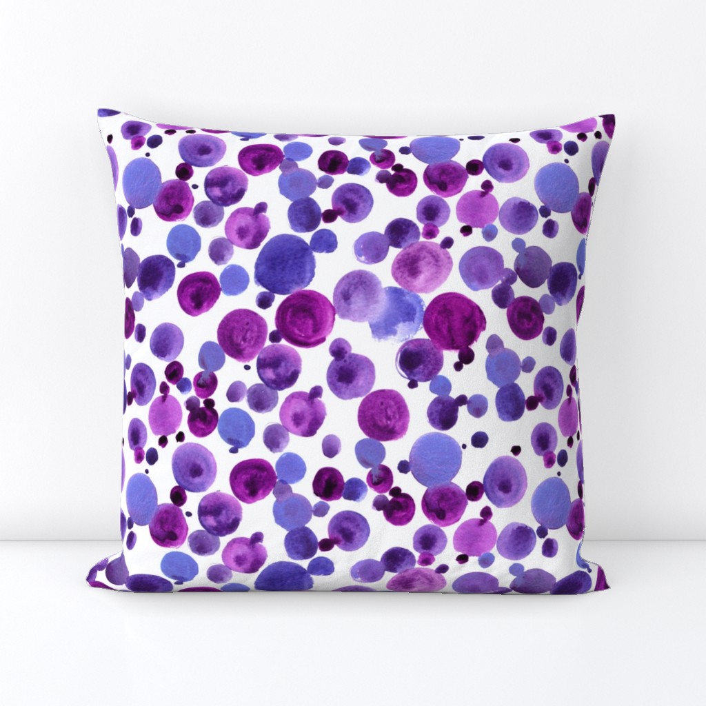 Watercolor dots and circles - purple