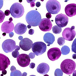 Watercolor dots and circles - purple