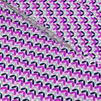 Knit stitches - Fuchsia Gray Navy