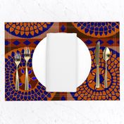 African Sunflowers - Design 7294660 - Diamond Border - Orange Navy Yellow