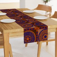 African Sunflowers - Design 7294660 - Diamond Border - Orange Navy Yellow