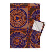 African Sunflowers - Design 7294660 - Diamond Border - Orange Navy Yellow