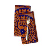 African Sunflowers - Design 7294660 - Diamond Border - Orange Navy Yellow