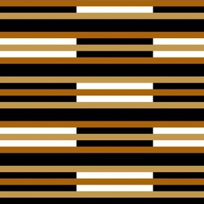 Brown, Tan, and White Horizontal Stripes on Black