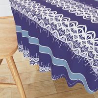 Lace Border in Violet, White 