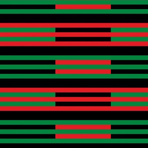 Green and Red Horizontal Stripes on Black