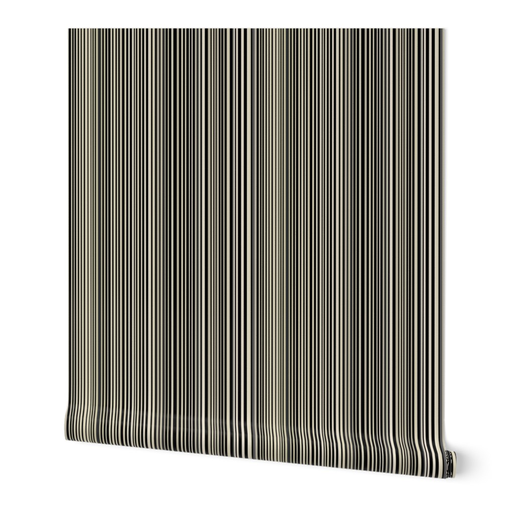 Uneven stripes - black-cream