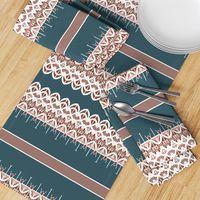 Lace Border in Peach, Blue, White 