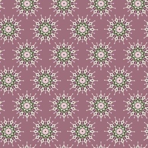 Mandala Circles in Rose and Olive 