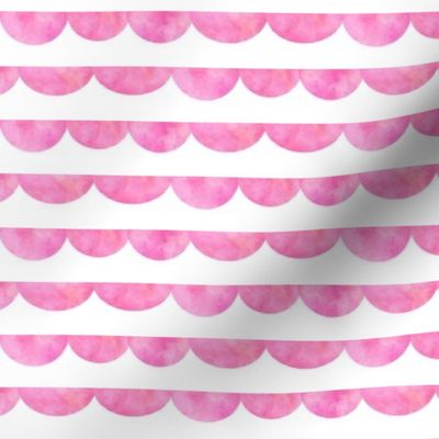 Pink Watercolor Scallops - Baby Girl Design