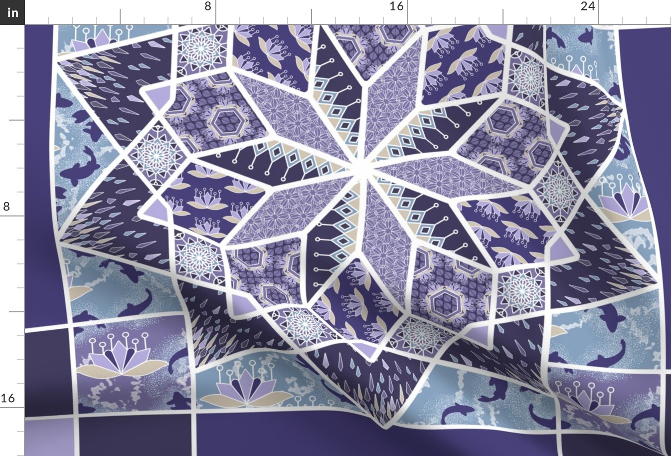 Star Quilt Squares in Violet