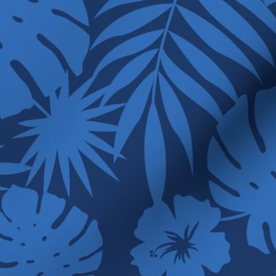 Hawaiian Leaves (navy)