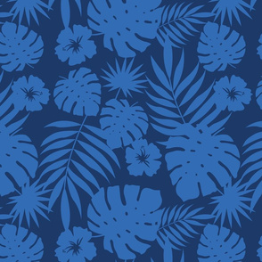 Hawaiian Leaves (navy)