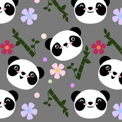 Cute Panda with Bambu Tree Wallpaper Mural • Wallmur®